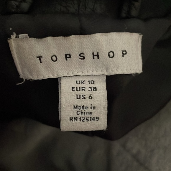 Used / Worn Coolest Black Topshop Faux Leather Jacket - Picture 8 of 9